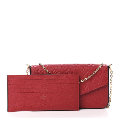 Louis Vuitton Empreinte Pochette Felicie Chain Wallet Scarlet 10 of 12
