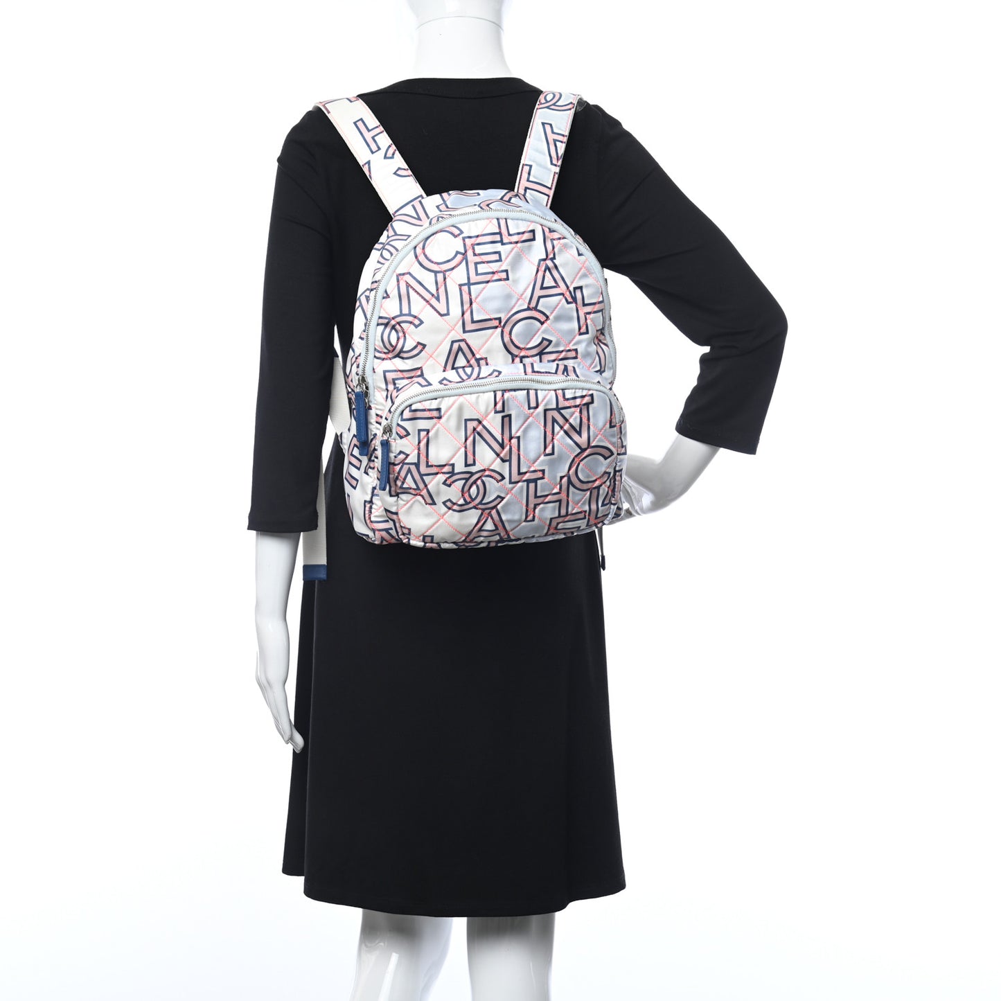 Nylon Stitched Printed Logo Backpack Multicolor
