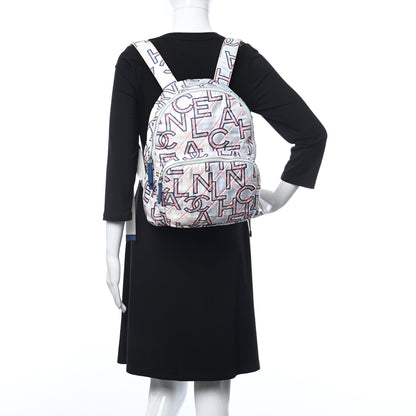 Chanel Nylon Stitched Printed Logo Backpack Multicolor 2 of 12