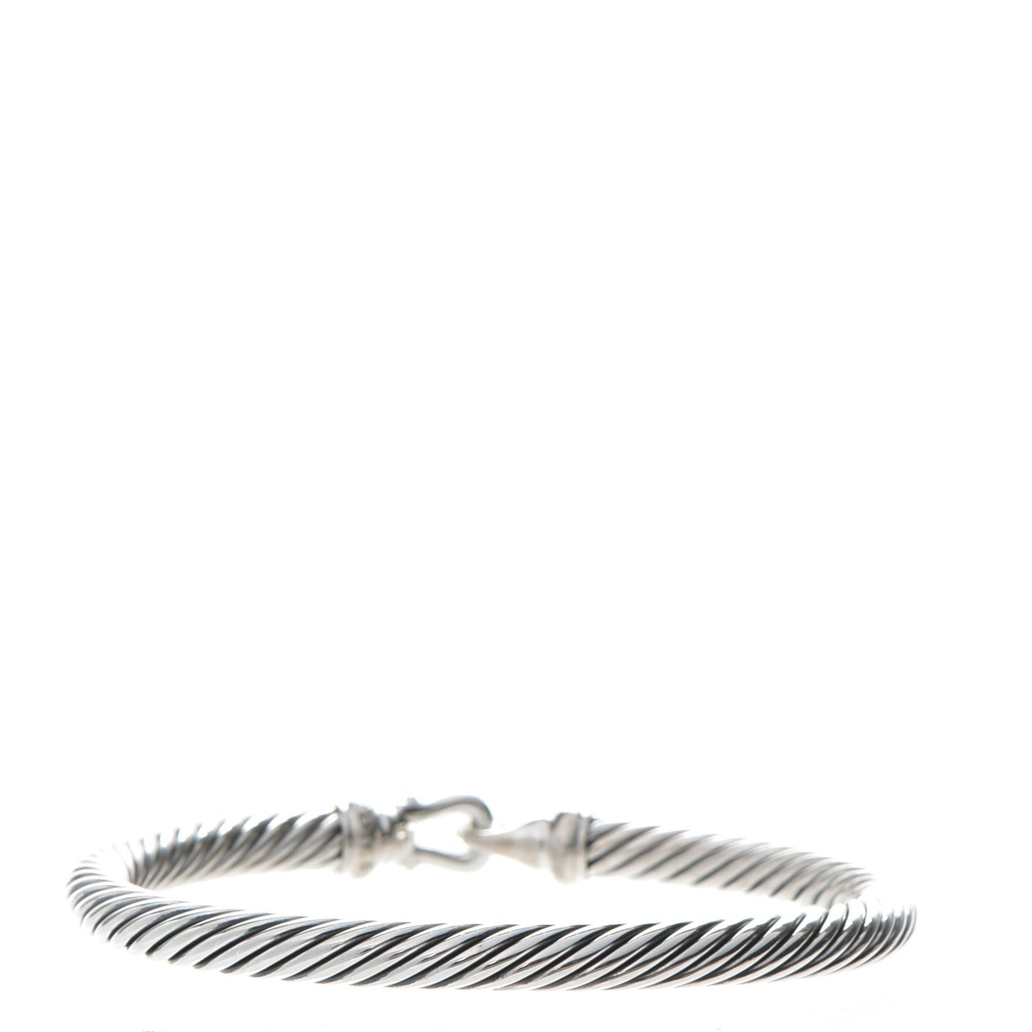 Sterling Silver Diamond 5mm Cable Buckle Bracelet