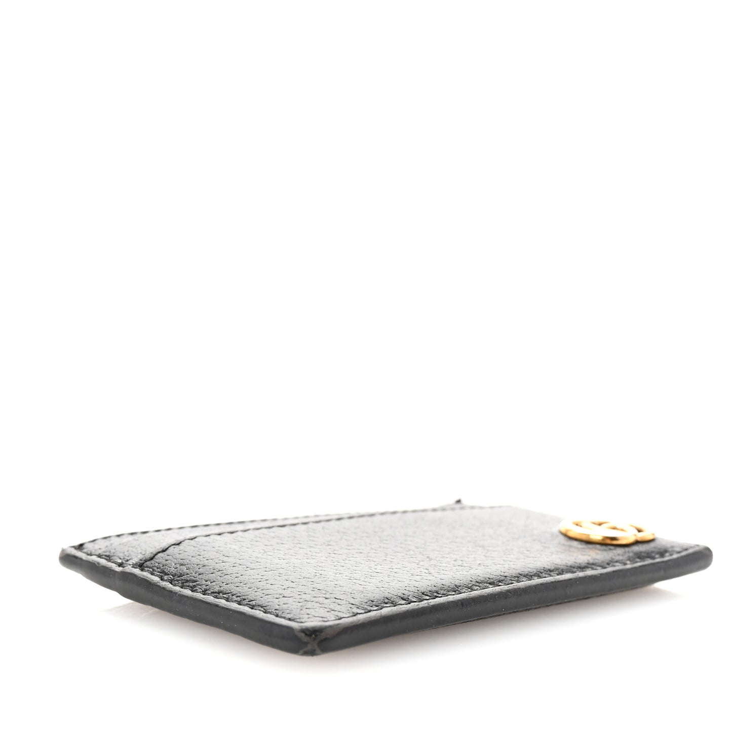 Calfskin Boar Effect GG Marmont Card Holder Black