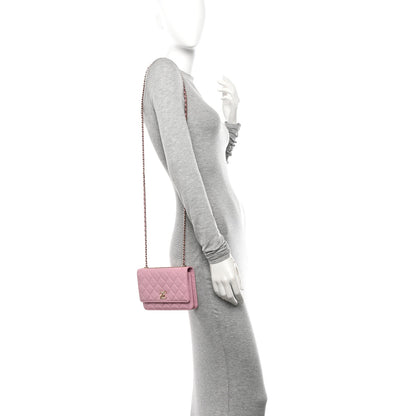 Chanel Lambskin Quilted Trendy CC Wallet On Chain WOC Pink 2 of 12