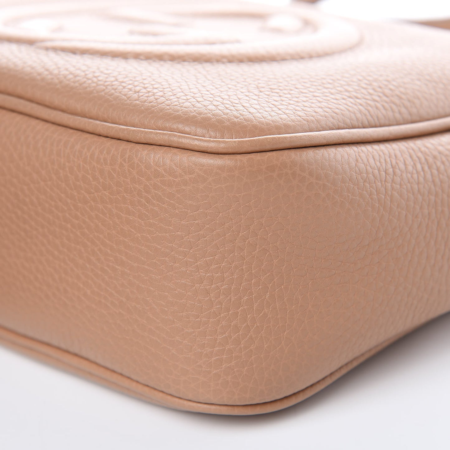 Pebbled Calfskin Small Soho Disco Bag Rose Beige