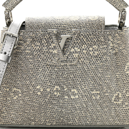 Louis Vuitton Lizard Mini Capucines Argento 9 of 16