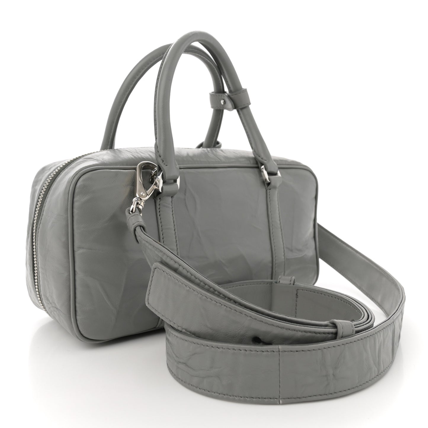 Nappa Antique Small Re-Edition 2001 Two Handle Crossbody Bag Ardesia