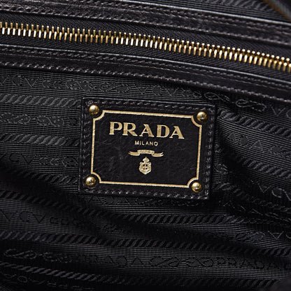 Prada Glace Calf Studded Tote Black 6 of 13