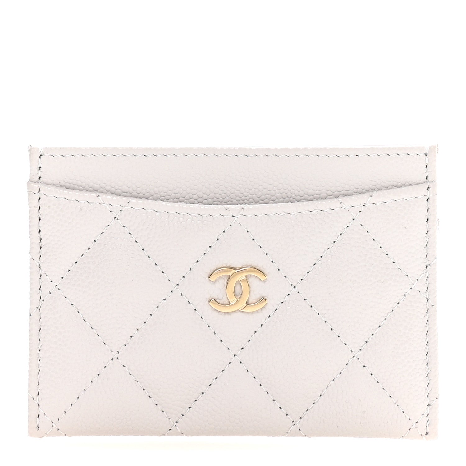 Chanel Caviar Quilted Card Holder Light Grey 1 of 9