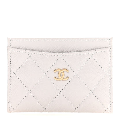 Chanel Caviar Quilted Card Holder Light Grey 1 of 9