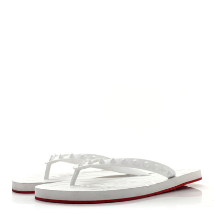 Christian Louboutin Rubber Spike Loubi Donna Flip Flop 39 White 3 of 7