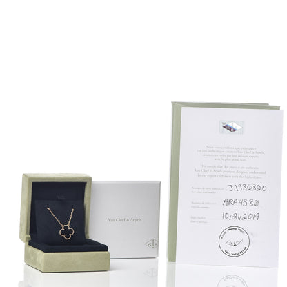 Van Cleef & Arpels 18K Yellow Gold Black Onyx Vintage Alhambra Pendant Necklace 6 of 6