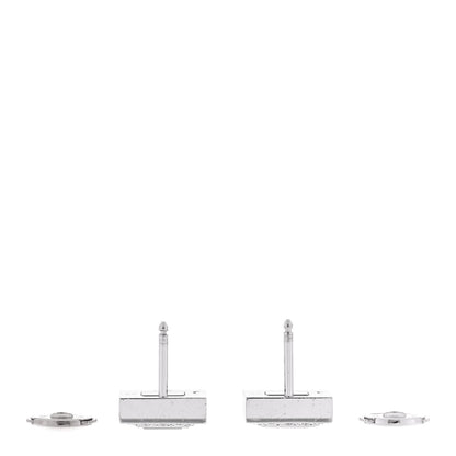 Chopard 18K White Gold Happy Diamonds Square Earrings 3 of 5