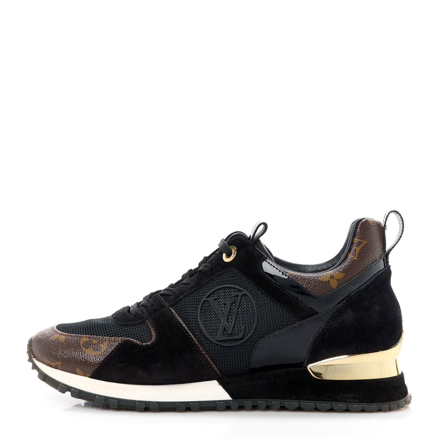 Suede Monogram Run Away Sneakers 39 Black