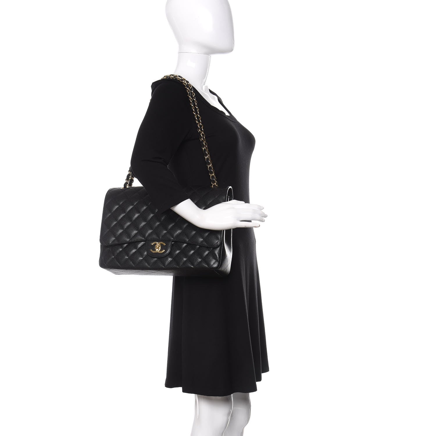 Chanel Caviar Quilted Maxi Double Flap Black 3 of 15