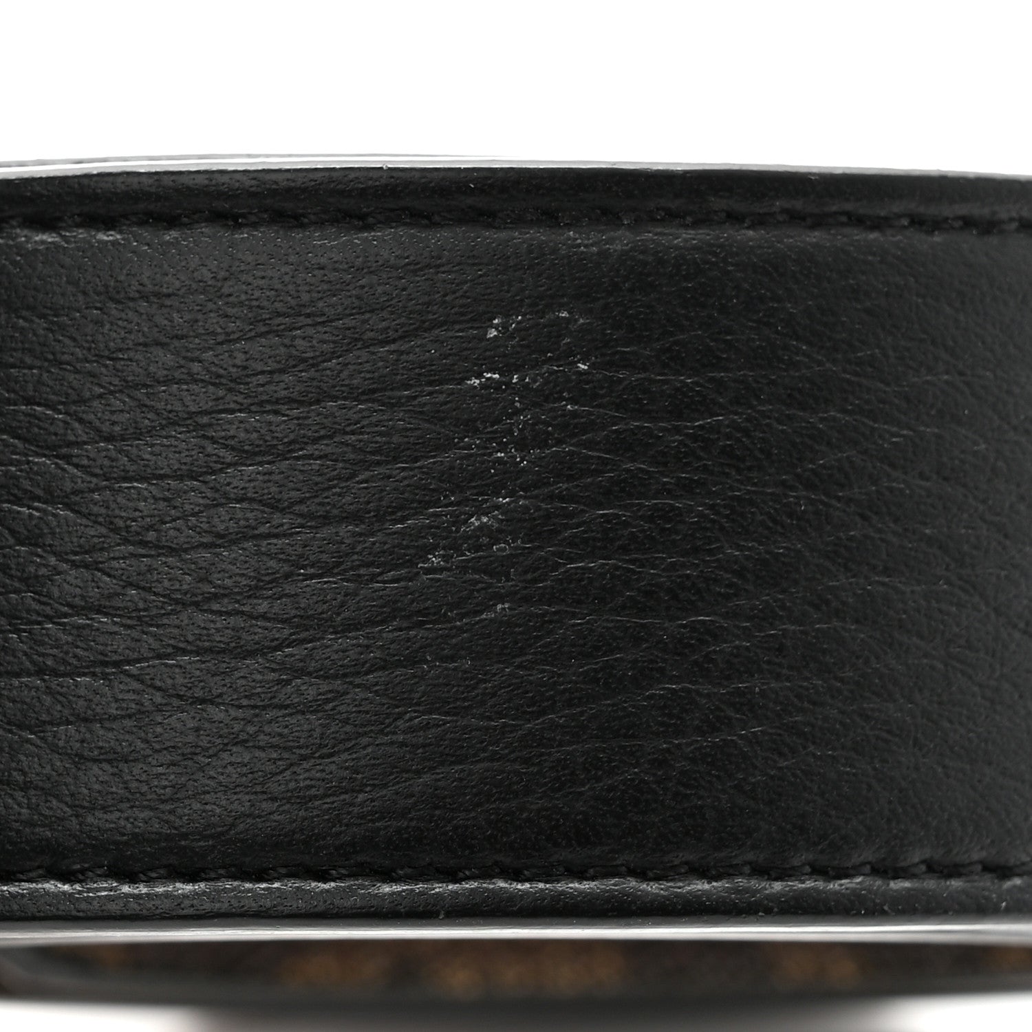 Fendi Cuoio Romano Glazed Fabric Enamel FF 1974 Reversible Belt 100 40 Black 8 of 9