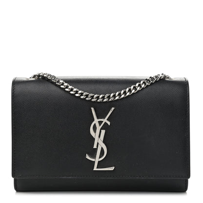 Saint Laurent Grain De Poudre Small Monogram Kate Satchel Black 1 of 11