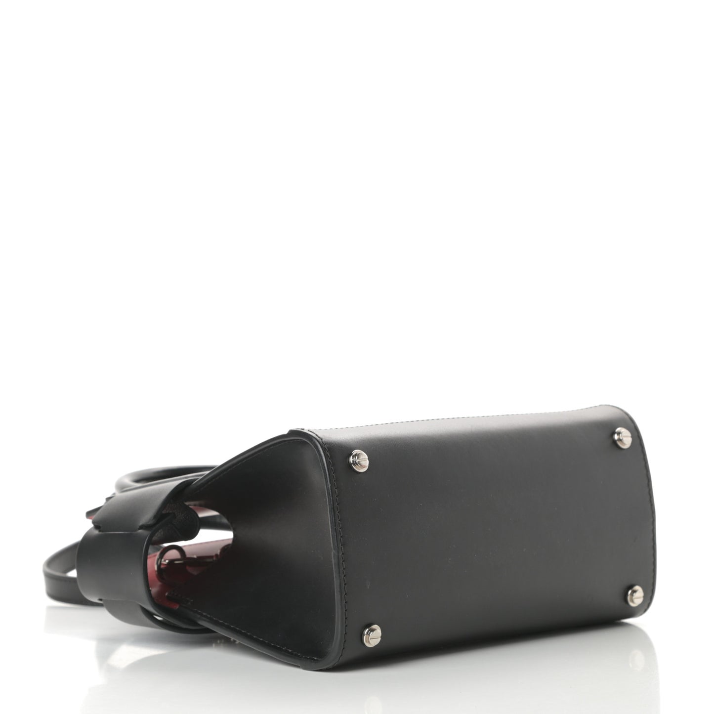 Smooth Calfskin Mini Horizon Satchel Black