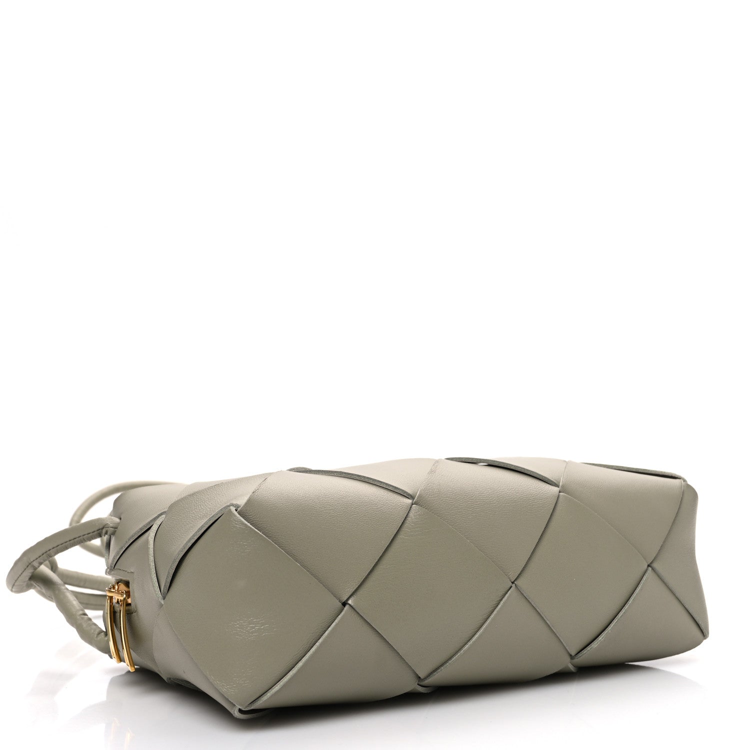 Bottega Veneta Lambskin Maxi Intreccio Small Cassette Camera Bag Travertine 4 of 9