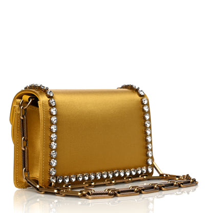 Gucci Satin Crystal Mini Bee Broadway Shoulder Bag Gold 3 of 10