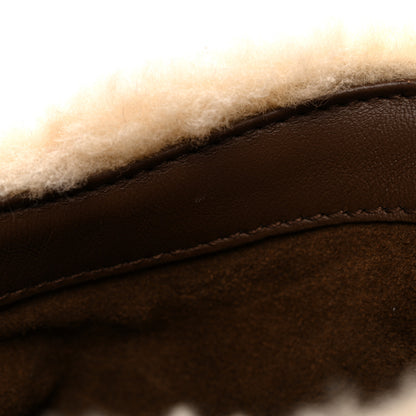 Saint Laurent Shearling Suede Mini Le 5 A 7 Vertical Hobo Natural Beige Dark Cigar 11 of 13