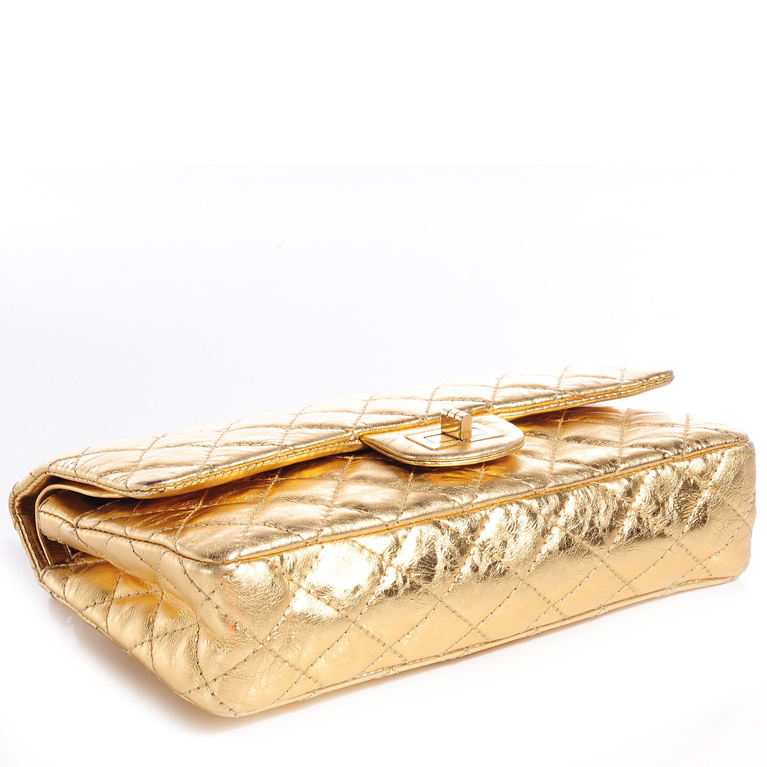 Chanel Aged Calfskin 2.55 Reissue 225 Flap Metallic Gold 4 of 8