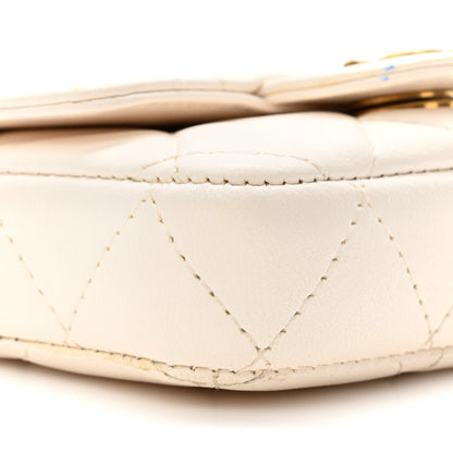 Chanel Lambskin Enamel Quilted Mini Chain Belt Bag White 11 of 14