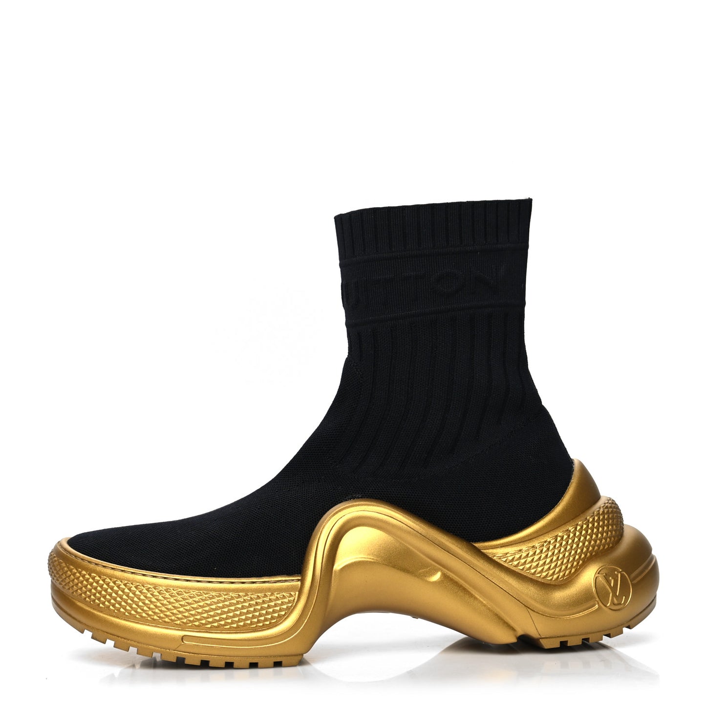 Stretch Textile Monogram LV Archlight Sneaker Boots 41 Black Gold