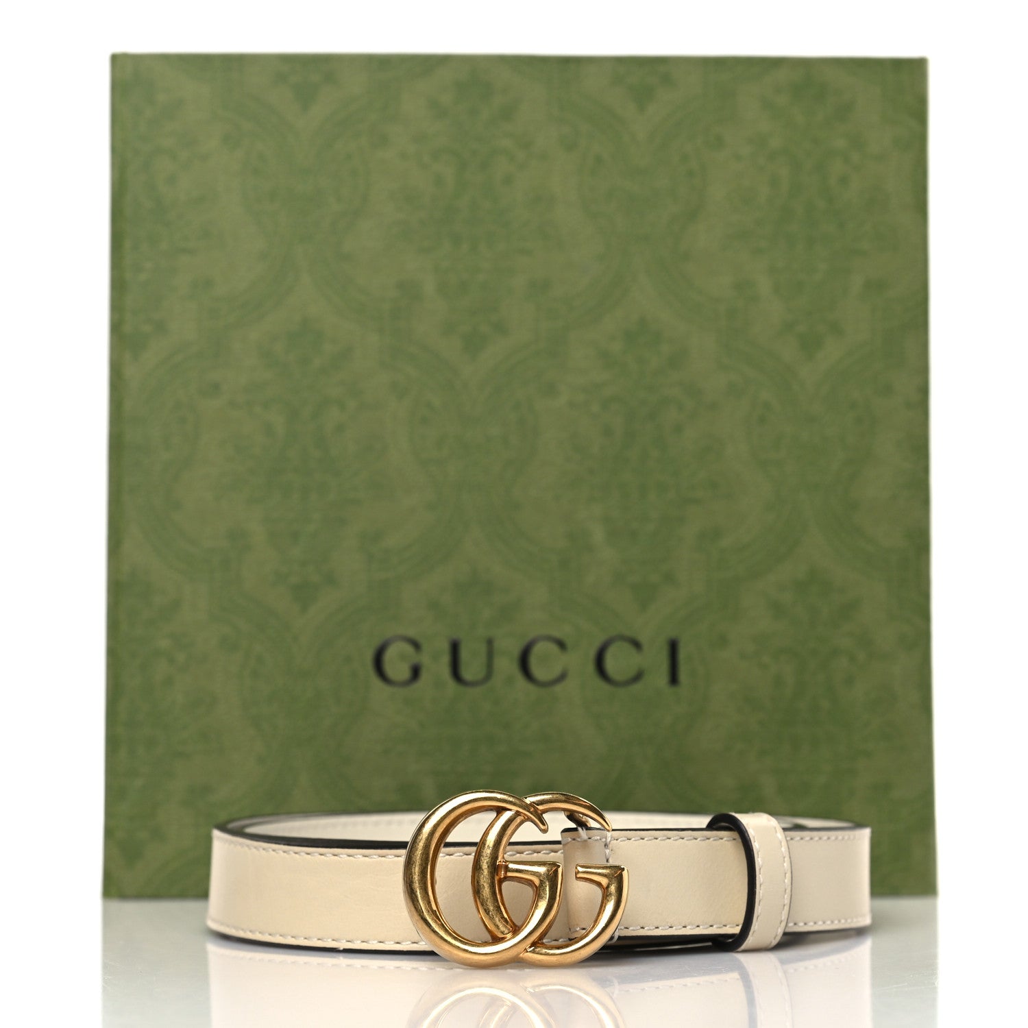 Gucci Calfskin Double G 20mm Belt 75 30 Mystic White 5 of 5