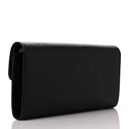 Gucci Dollar Calfskin Interlocking G Continental Wallet Black 3 of 9