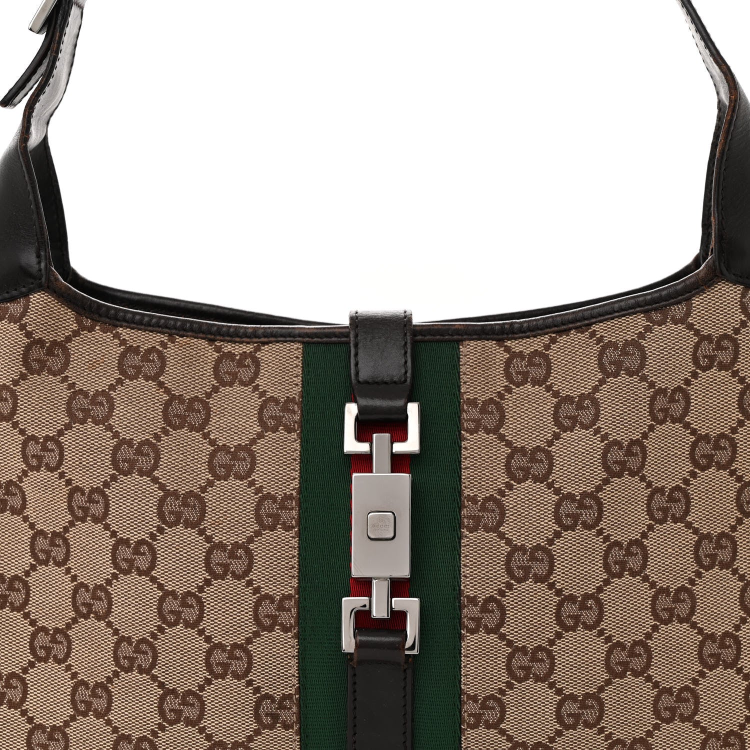 Gucci Monogram Web Jackie O Hobo Dark Brown 8 of 12