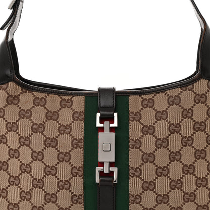 Gucci Monogram Web Jackie O Hobo Dark Brown 8 of 12