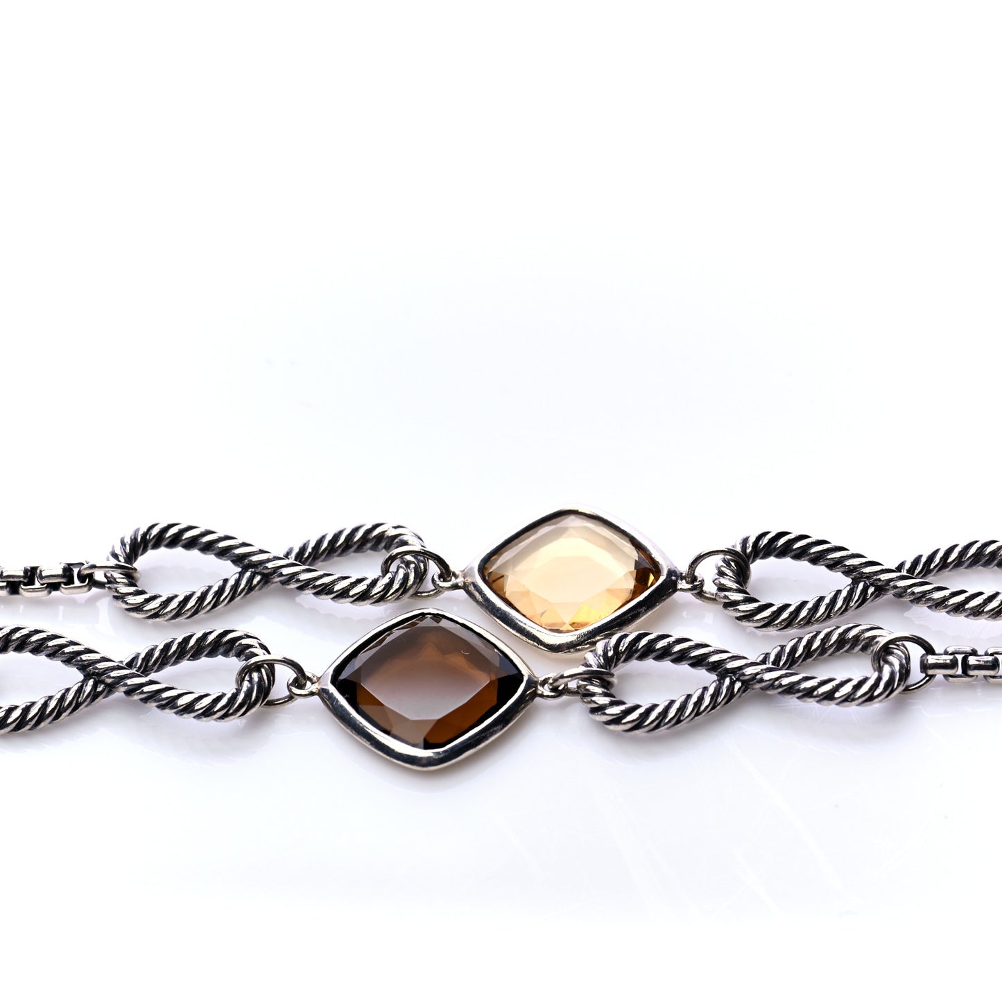 Sterling Silver Smoky Quartz Infinity Necklace