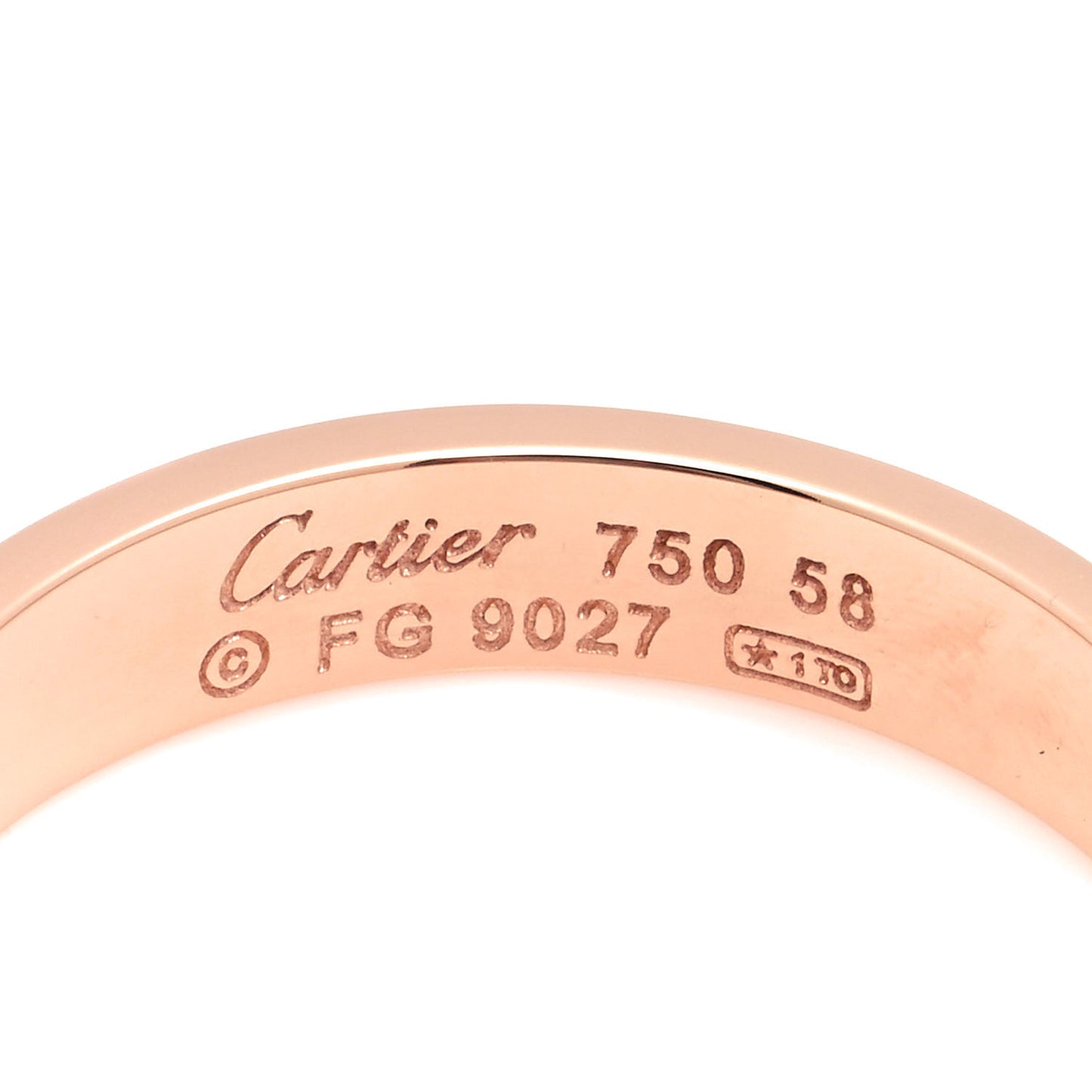 18K Pink Gold 4mm LOVE Wedding Band Ring 58 8.25