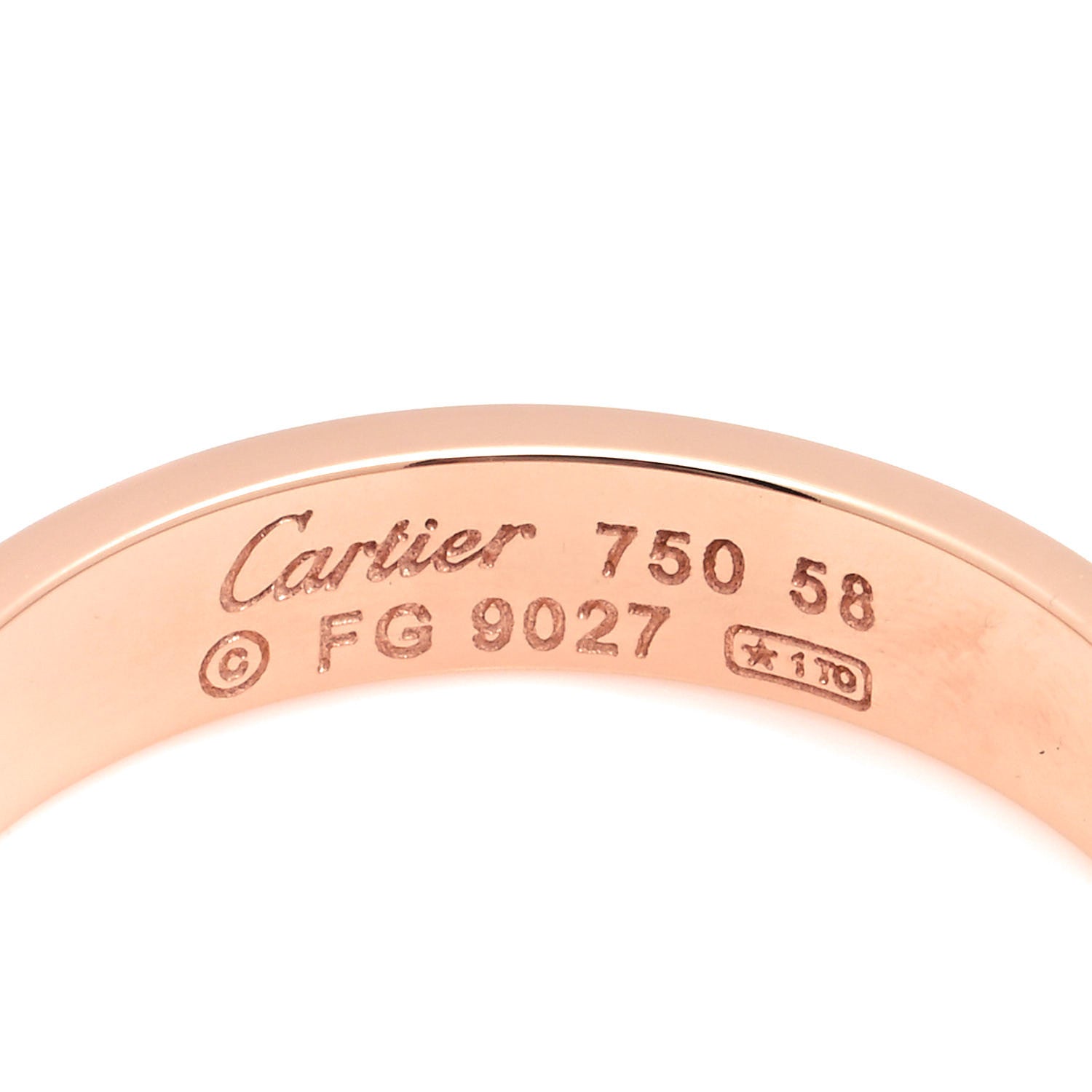 Cartier 18K Pink Gold 4mm LOVE Wedding Band Ring 58 8.25 4 of 4