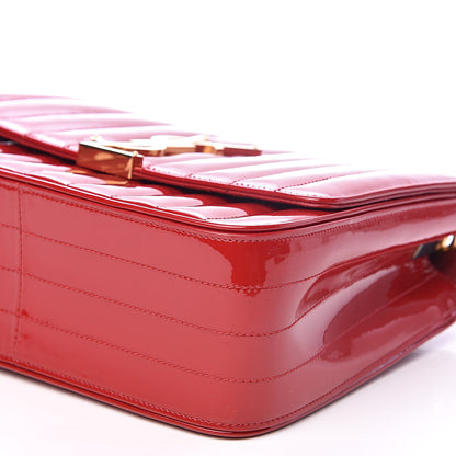 Saint Laurent Patent Calfskin Matelasse Monogram Medium Vicky Chain Bag Rouge Eros 8 of 11