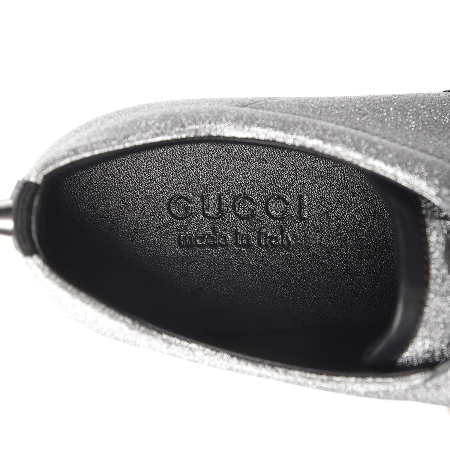 Gucci Glitter Fabric Studded Web Mens Sneakers 8 Silver 6 of 8