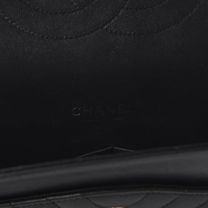 Chanel Lambskin Chevron Quilted Maxi Double Flap Black 10 of 13