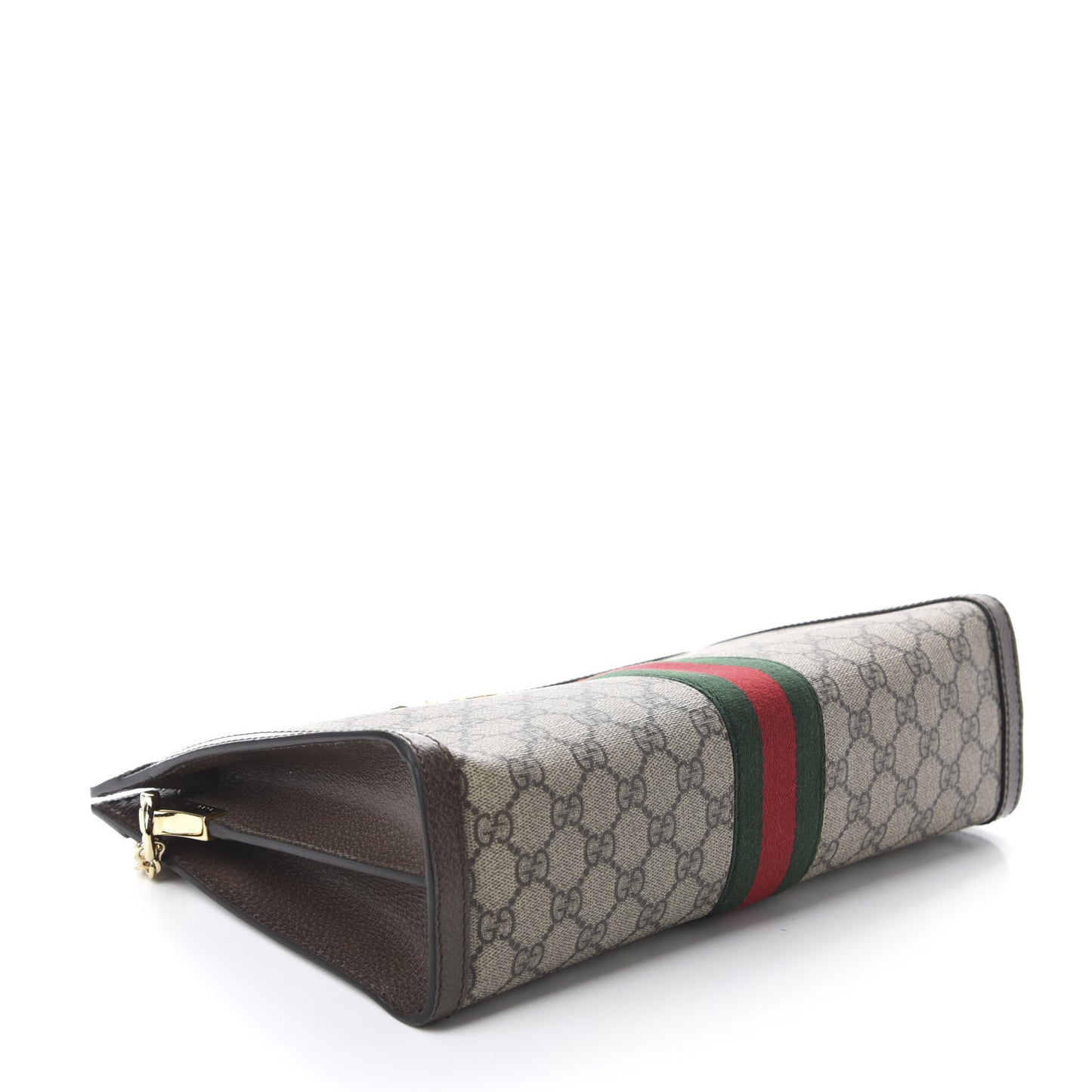 GG Supreme Monogram Web Medium Ophidia Chain Shoulder Bag Brown