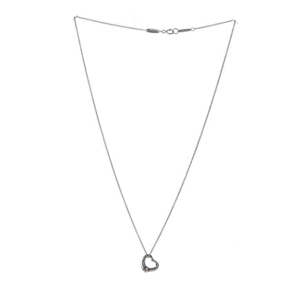 Tiffany Platinum Elsa Peretti Open Heart Pendant Necklace 3 of 10