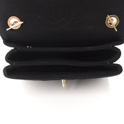Chanel Jersey Chevron Quilted Small Trendy CC Dual Handle Flap Bag Black 5 of 11