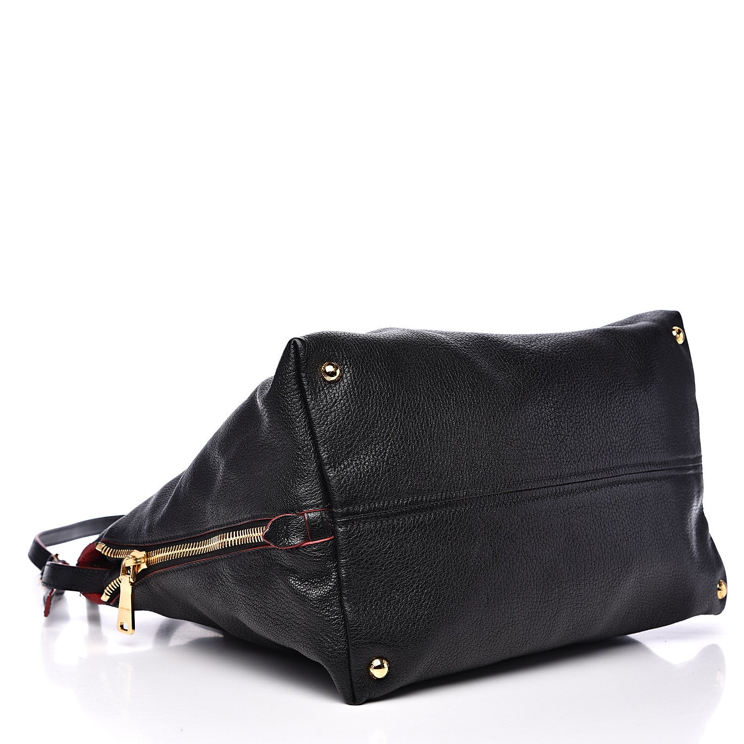 Miu Miu Goatskin Madras Zip Tote Black 3 of 12