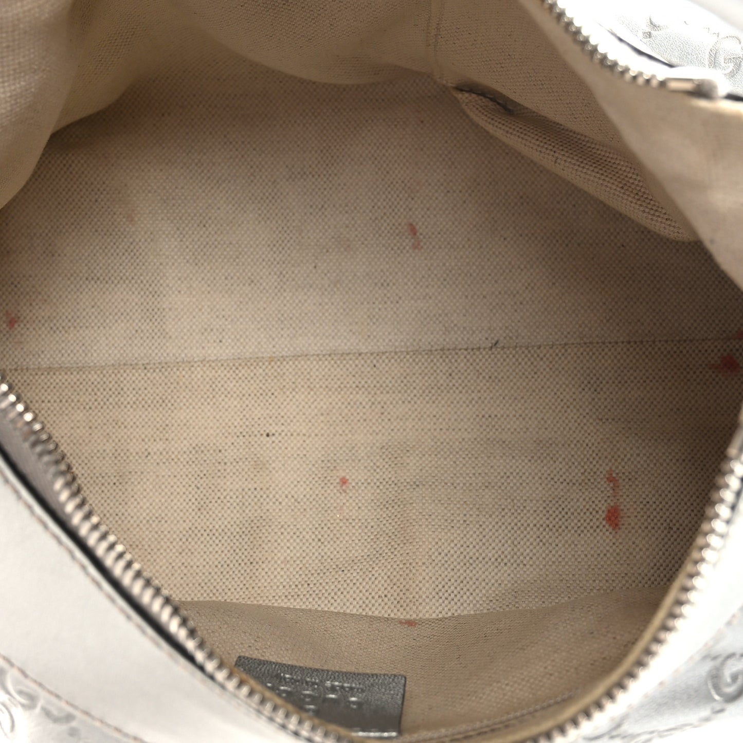 Metallic Guccissima Medium D Gold Hobo Silver
