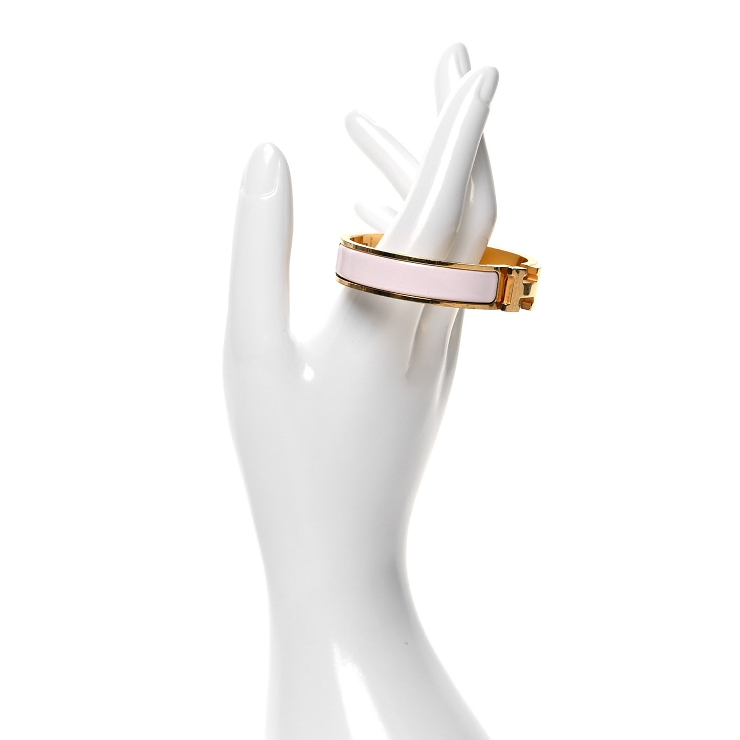 Enamel Narrow Clic Clac H Bracelet GM Rose Dragee