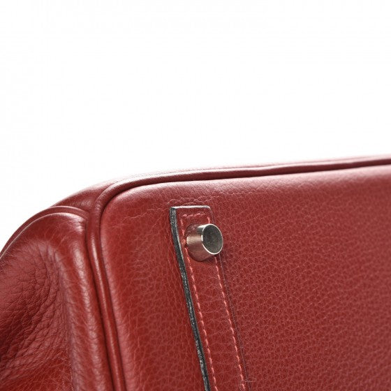 Hermes Taurillon Clemence Birkin 30 Rouge H 26 of 27