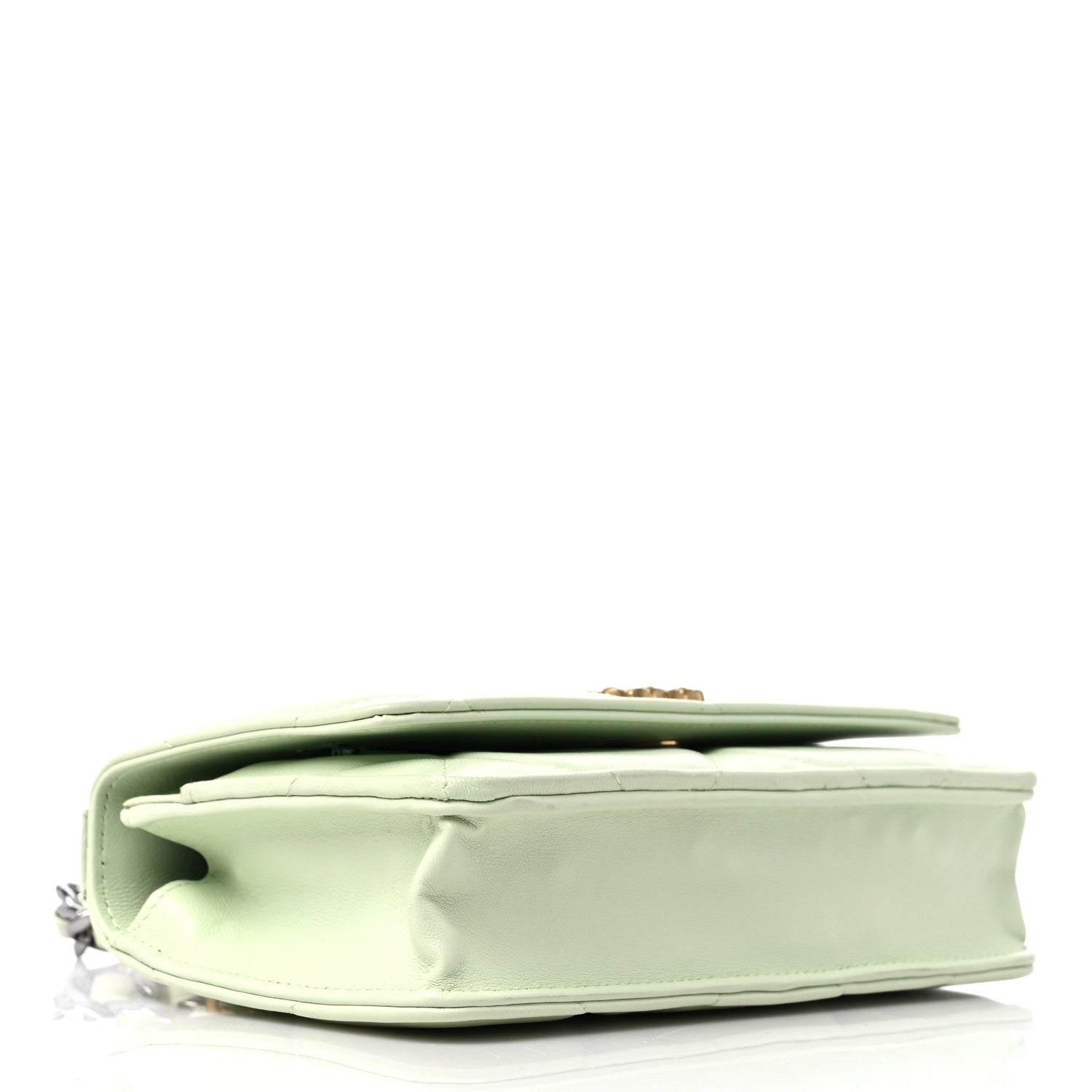 Chanel Lambskin Quilted Chanel 19 Wallet On Chain WOC Light Green 4 of 12