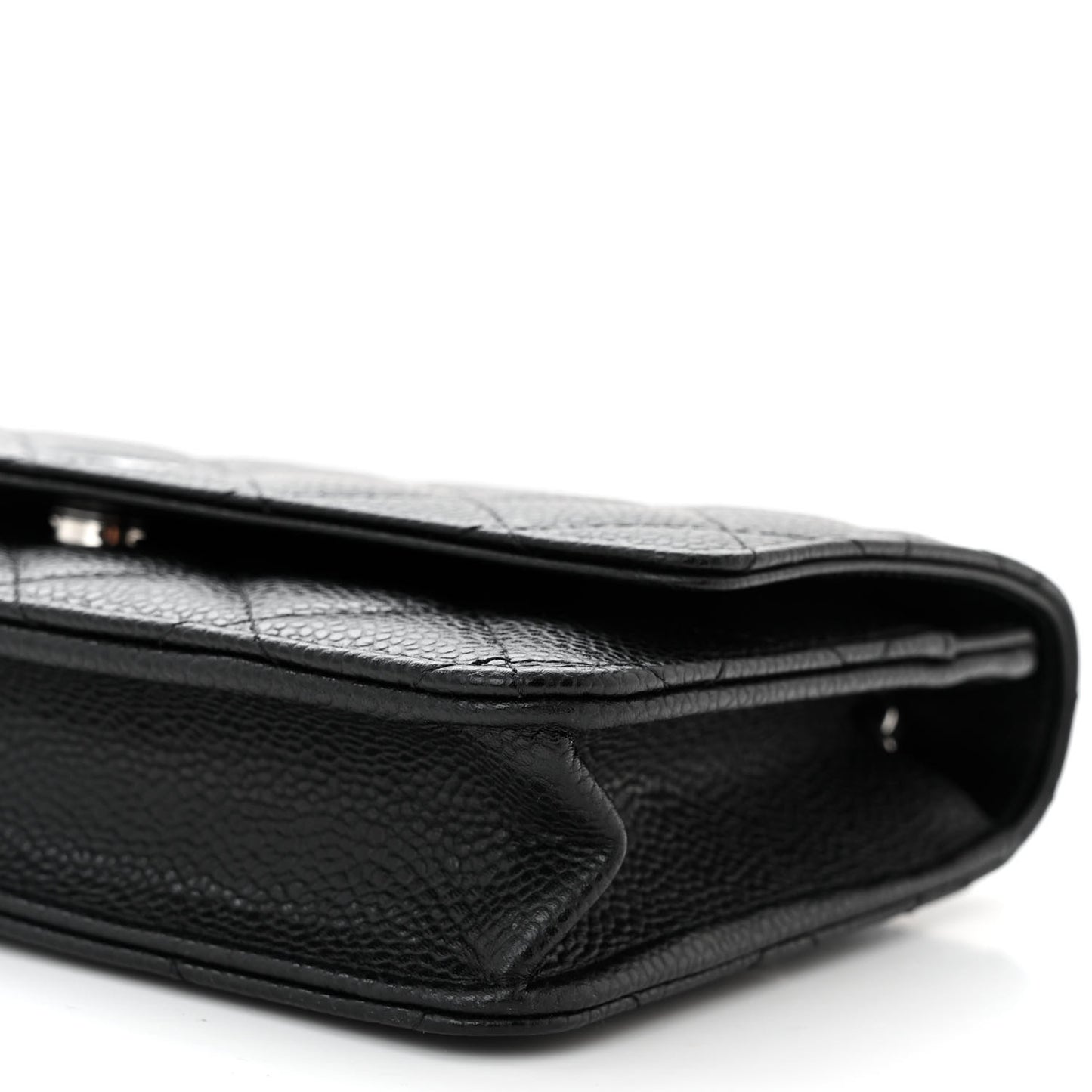 Caviar Quilted Wallet on Chain WOC Black