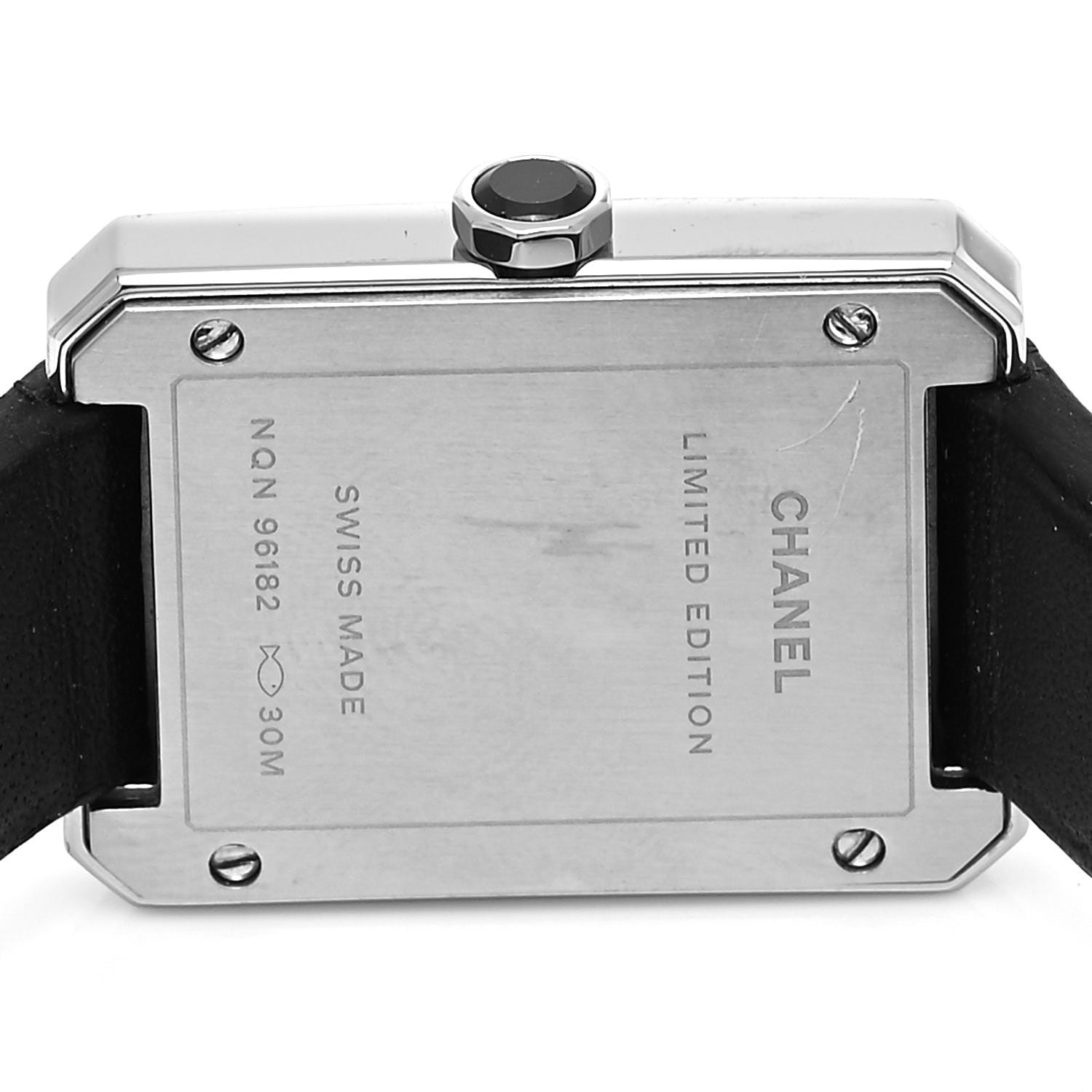 Chanel Stainless Steel Alligator 21mm Boy-Friend Tweed Quartz Watch Black 4 of 5