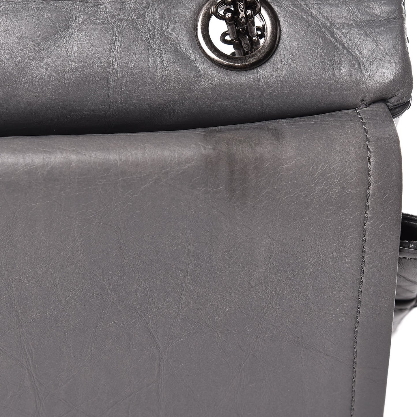 Aged Calfskin Quilted 2.55 Reissue 227 Flap Grey