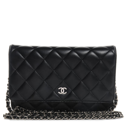 Chanel Lambskin Quilted Wallet On Chain WOC Black 1 of 10