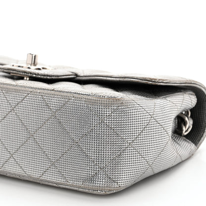 Chanel Metallic Calfskin Quilted Pixel Effect Mini Rectangular Flap Dark Silver 10 of 13