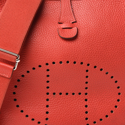 Hermes Taurillon Clemence Evelyne III PM Rouge Pivoine 9 of 11